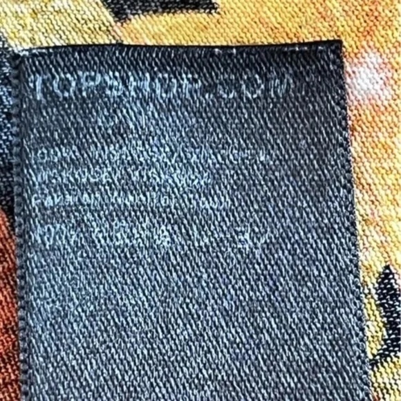 Topshop | Multicolored Floral Button Front Mini Shirt Dress, Size 8 - Picture 7 of 7